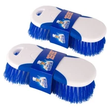 Multi-Purpose Heavy Duty Scrub Brush 2 Pack Strong Cleaning Bristles