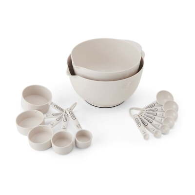 Farberware Pro 14 Piece Recycled Plastic Baking Set with Mixing Bowl Beige