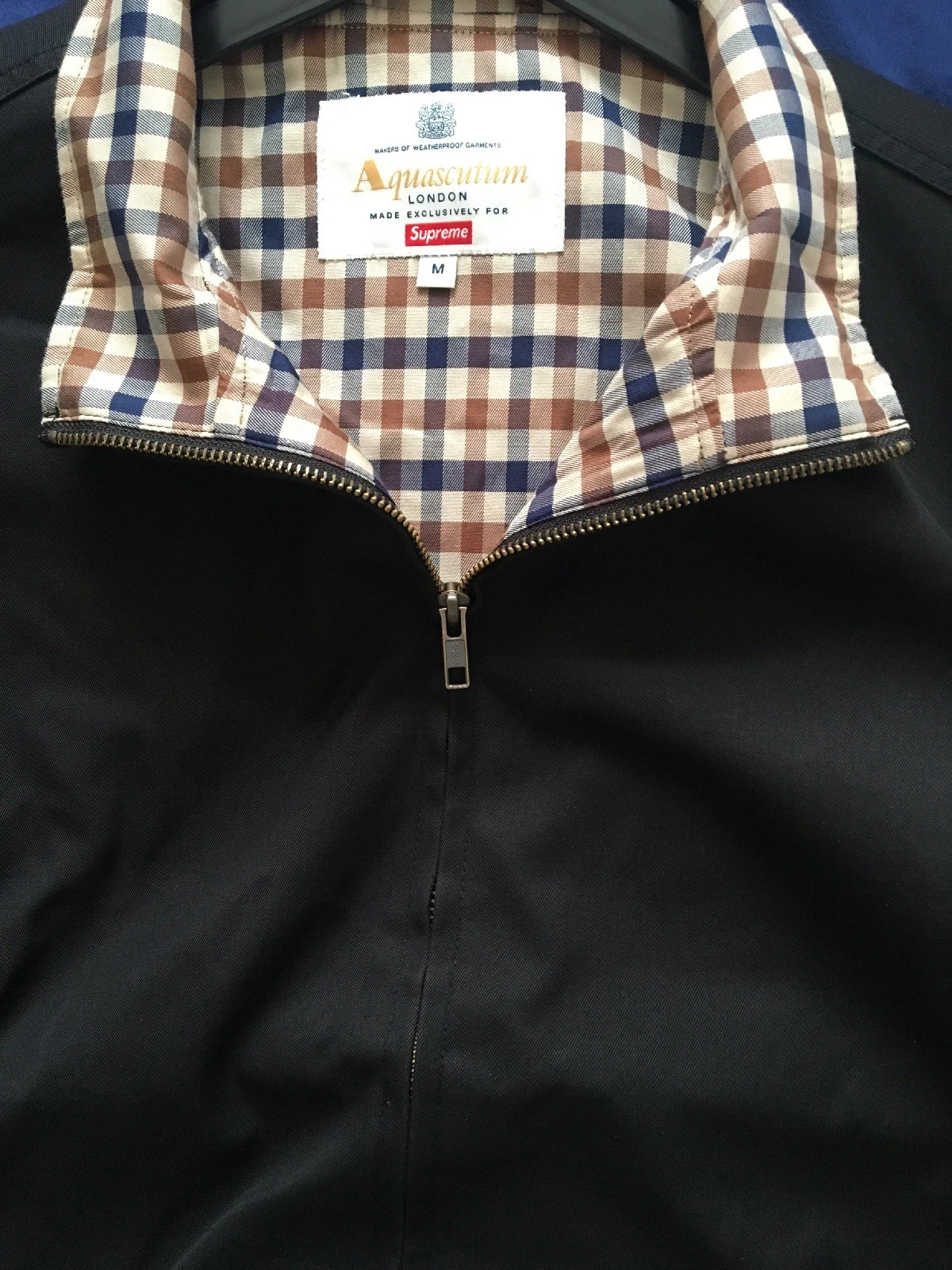 Veste de piste imperméable Supreme Aquascutum bombardier taille M noir SS19