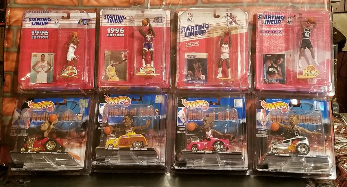 Starting Lineup Hot Wheels Radical Racer Jordan Kobe Iverson Duncan