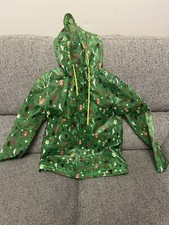 Disney Parks Enchanted Tiki Room Bird Hooded Rain Coat Jacket Green Xs