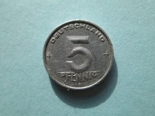 5 Pfennig 1950 A Kursm&uuml;nze DDR Alu