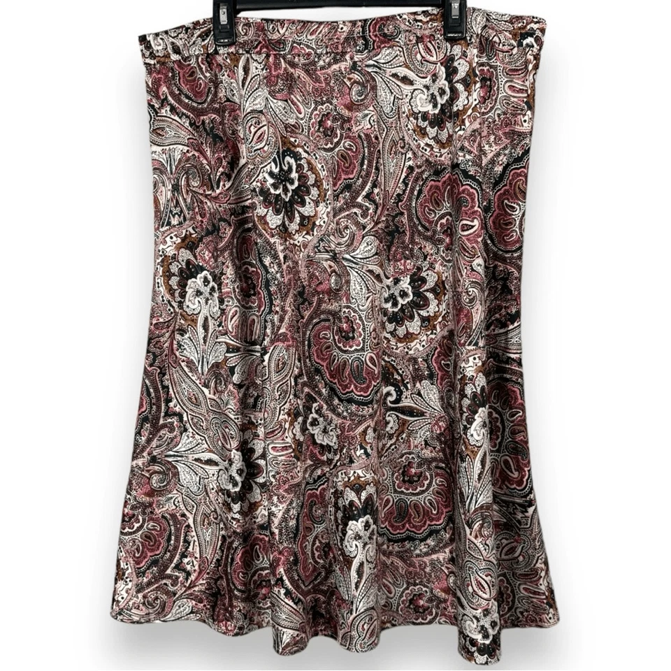 Юбка миди трапециевидная DressBarn пейсли 1X женская Y2K 90-е без застежек эластичная без подкладки - Изображение 2 из 4