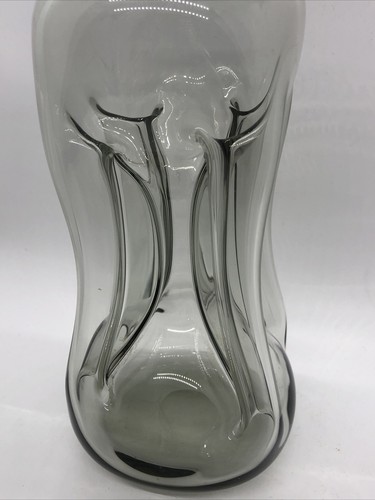 Vtg Holmegaard Jacob Bang Kluk Kluk Glass Smoke Gray Decanter & 2 Aperitif Glass - Picture 14 of 24