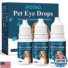 IPOTAO Dog Eye Drops, Eye Drops for Dogs Eye Infection Relief, Cataract Drops