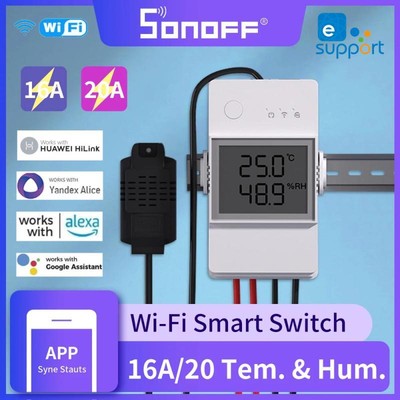 SONOFF TH Elite 16A/20A Smart Temperature Humidity Monitoring Switch Sensor LCD