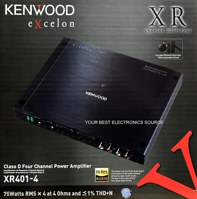 NEW KENWOOD XR401-4 XR Series, 2-ohm Stable, 4-Channel Car Audio Amplifier