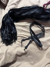20 Black Ribbon Lanyard 18" Quick Release Double End Swivel Hook  Unbranded New
