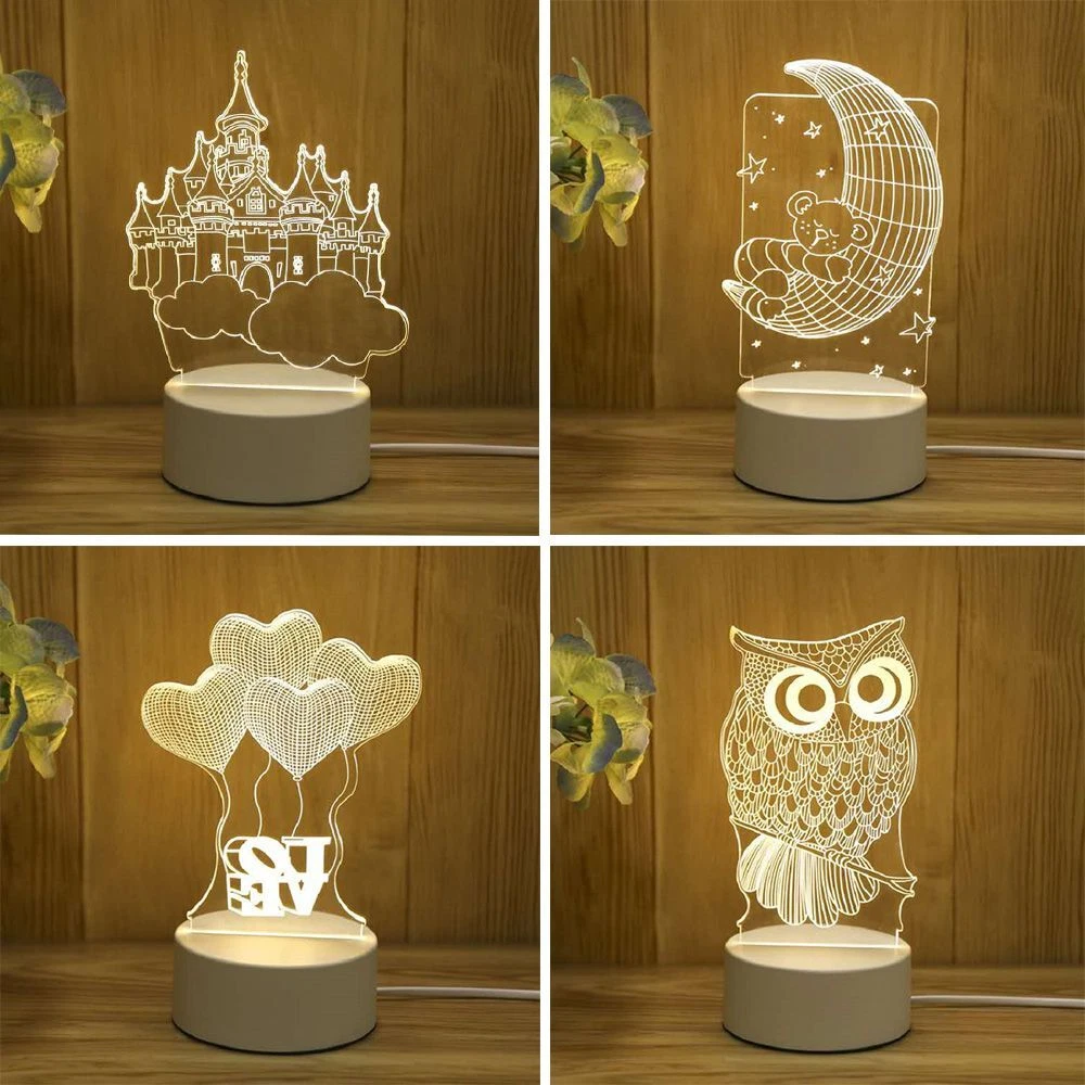 Valentine's Day Gifts Luminous Acrylic Light 3D LED Night Light Table Lamp