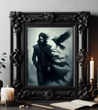 Neil Gaiman Sandman show & book inspired art Raven Dark fantasy painting print