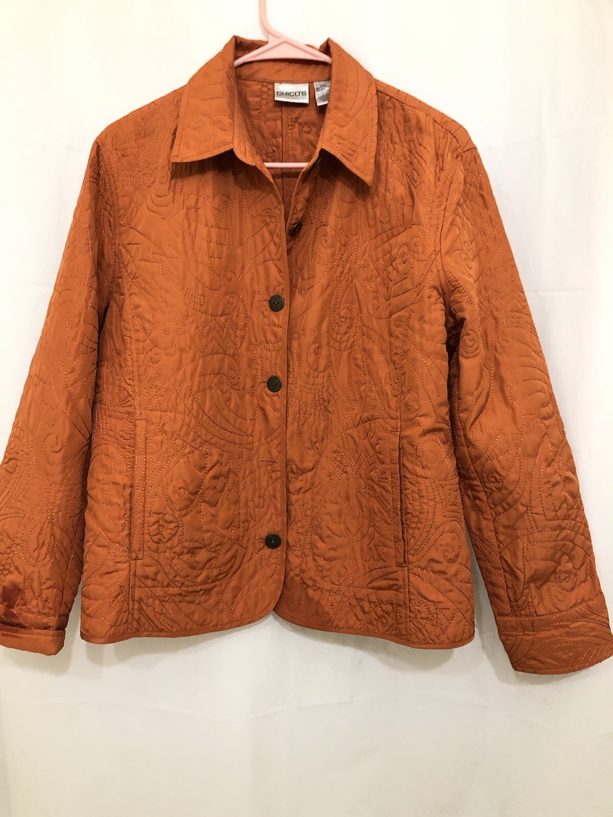 Chicos Quilted Button Down Jacket Lightweight Wom… - image 1
