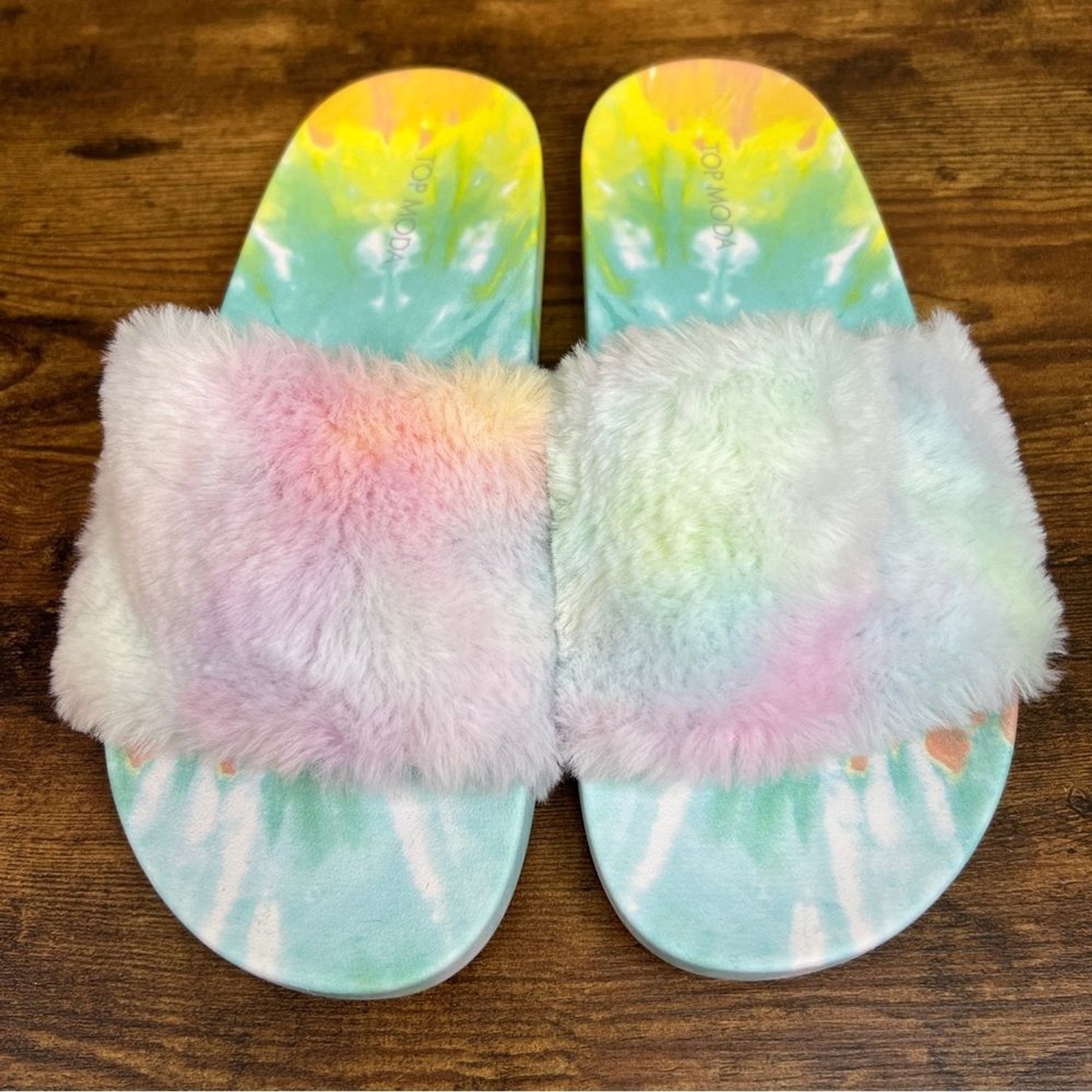 PANTOFOLA D’ORO Top moda taglia 11 diapositive punta aperta punta aperta sfocata