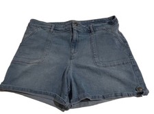 Gloria Vanderbilt All-Around Slimming Effect Cuffed Denim Shorts Size 14
