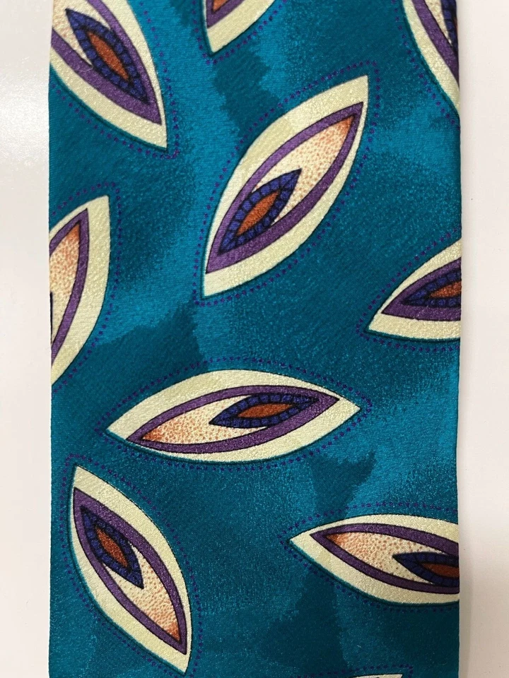 Necktie Blue Cellini Collection Modern All Silk Made in USA Imported Fabric — 第 2/4 张图片