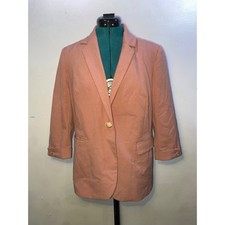 Jules Leopold Studio Pink Single Button Blazer Jacket Office Retro Corpcore