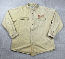 Vintage Carhartt Shirt Mens Large Tan Canvas Workwear Button Up Faded Outdoors