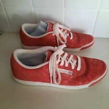 Reebok Classic Red Suede w/ Gold Cheetah Print -V55772-Womens Size 7-GUC