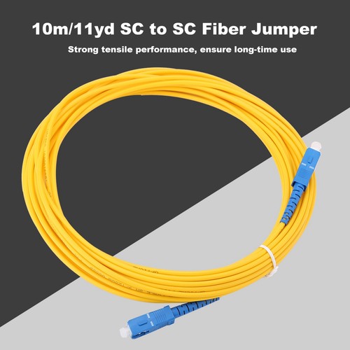 10m/11yd SC To SC Duplex Fiber Patch Cord Jumper Cable Single Mode Patch Cor NEW - Afbeelding 3 van 7