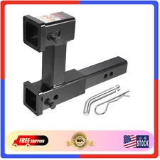 2 inch Dual Hitch Receiver Extension Adapter Trailer Towing Riser for Bike Rack