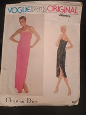 Vtg Vogue Sewing Pattern 2325 Dress Sz 10 Paris Original Christian Dior