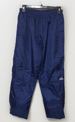 Vintage Adidas Mens Large Windbreaker Track Pants Navy Blue Mesh Lined EUC