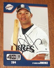 2002 Upper Deck San Diego Padres D'Angelo Jimenez Hand Signed Autographed Card
