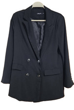 Nastygal women’s black double breasted blazer jacket Size M