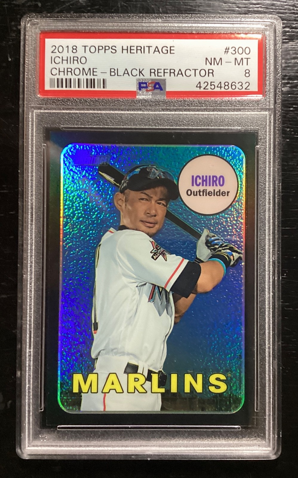 2018 Topps Heritage  ICHIRO SUZUKI  Chrome Black Refractor  /69  PSA Graded