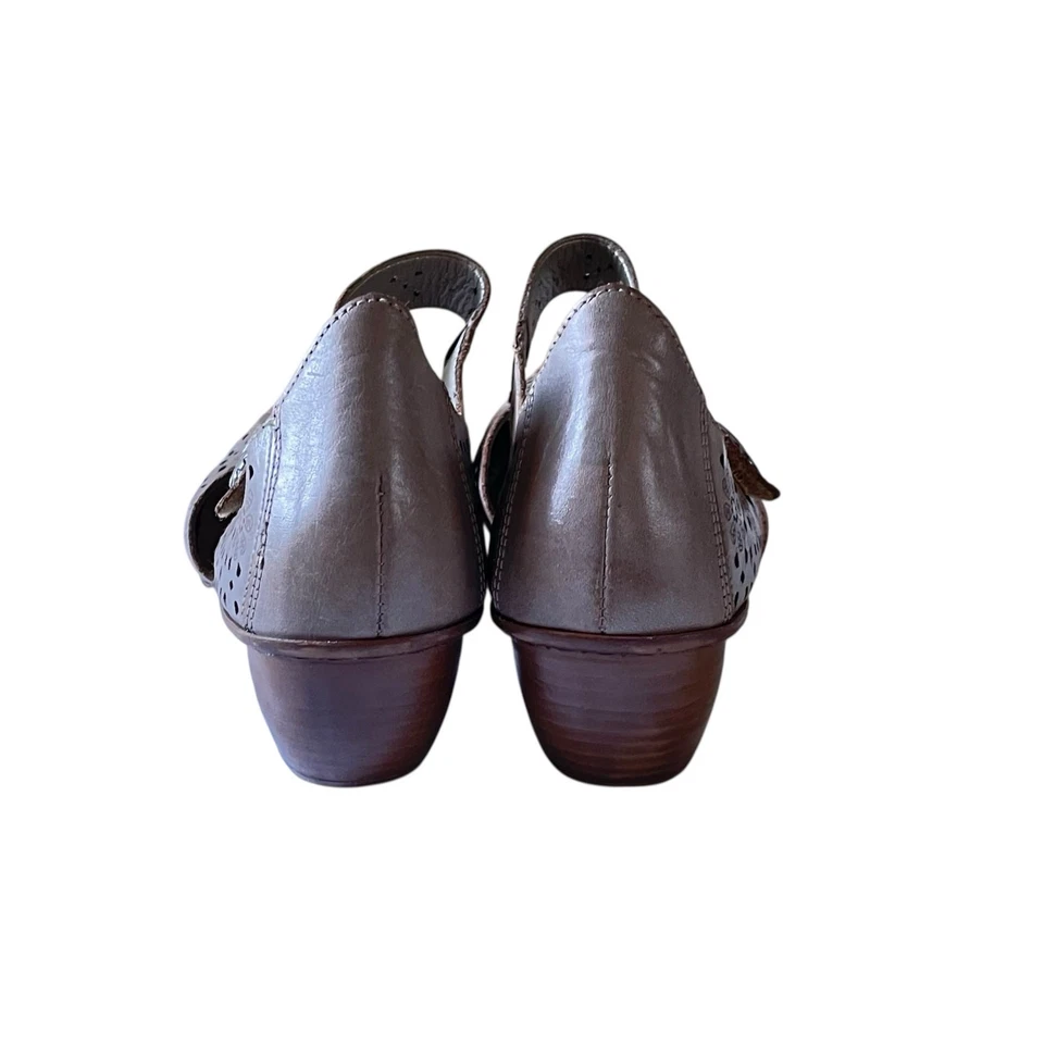 Zapatos de salón para mujer Rieker talla 9,5/41 Mirjam beige cuero perforado Mary Jane Foto 3 de 4