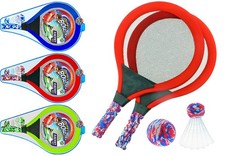 Badminton Set with 2 Rackets, Beach Ball and Birdie - Assorted Colors - Light Pa
