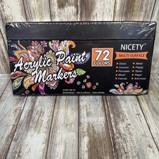 NICETY 72 Colors Acrylic Paint Markers Pens Extra Fine Tip Point Water Base