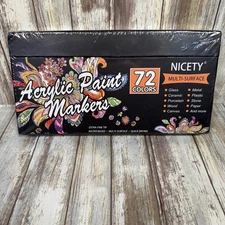NICETY 72 Colors Acrylic Paint Markers Pens Extra Fine Tip Point Water Base