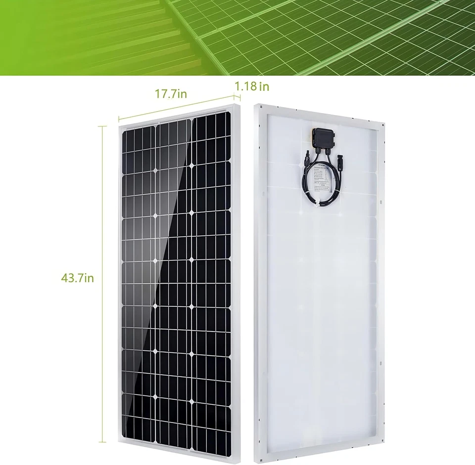 Kit Pannello Solare 100 Watt 12 Volt Monocristallino off Grid System per Case Ca - Immagine 2 di 4