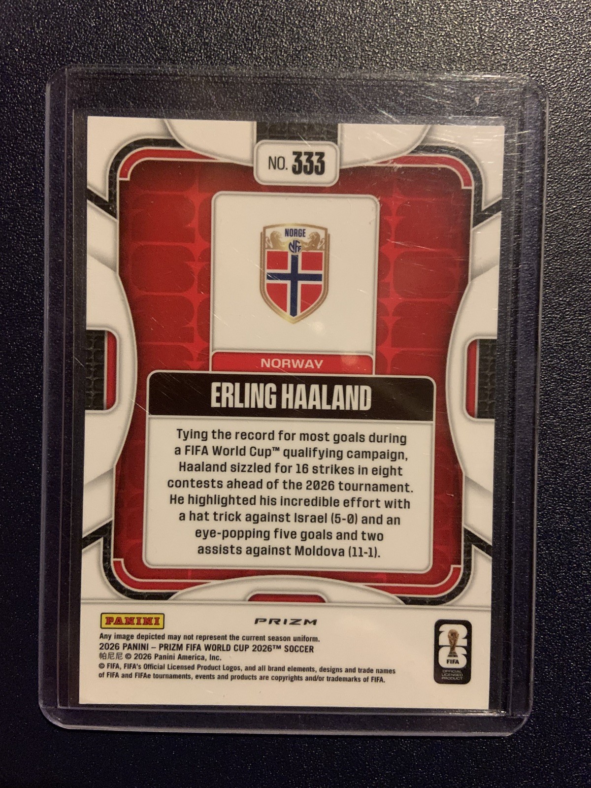 2026 Panini Prizm World Cup - Erling Haaland Wave Prizm SP view 2