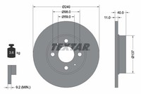 2X Bremsscheibe Pro Textar 92061103 FüR Fiat Panda Ford Lancia Ka Alfa 500 595 1