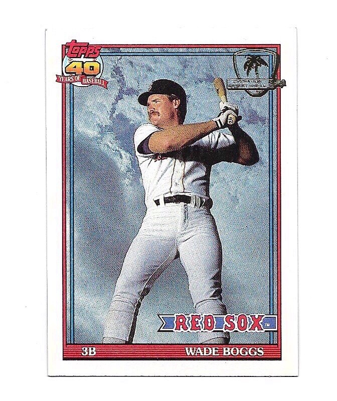 1991 Topps Desert Shield Baseball Card #450 Wade Boggs Red Sox