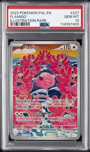 2023 POKEMON PAL EN-PALDEA EVOLVED ILLUSTRATION RARE #227 FLAMIGO PSA 10