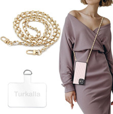 Phone Crossbody Chain Cell Phone Lanyard,Universal Leather Metal Shouder Strap w