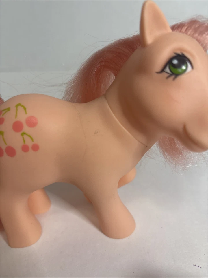 G1 My Little Pony-Cherrys Jubilee-Very Good-Peach Pony with Cherries-Vintage — 第 3/4 张图片