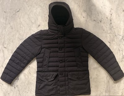 Moncler Black Hooded Down Puffer Jacket Mid-Length Men's Quilted Outerwear