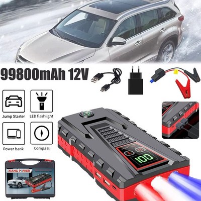 99800mAh Auto Starthilfe Jump Starter Ladegerät 12V Booster Powerbank PKW KFZ DE