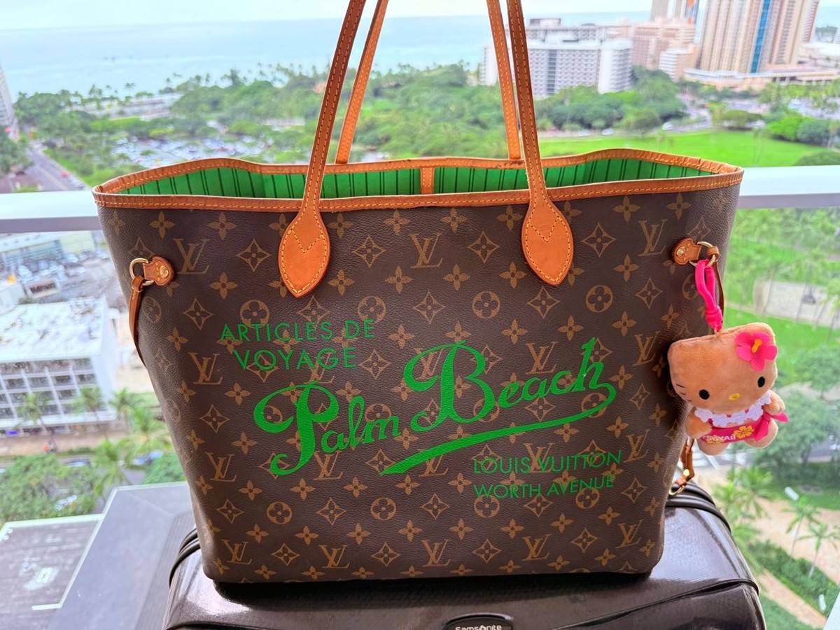 Louis Vuitton PALM BEACH Neverfull GM Green Monogram Shoulder Bag