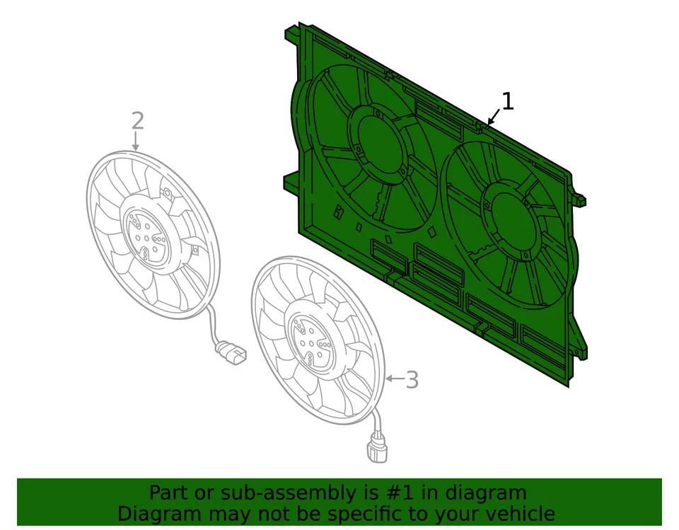 Cubierta de ventilador original Audi 80A-121-207-A Foto 2 de 2
