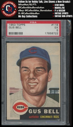1953 Topps #118 Gus Bell Cincinnati Reds PSA 5 | eBay