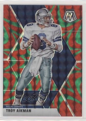 2020 Panini Mosaic Reactive Green Mosaic Prizm Troy Aikman #63 HOF 0c2