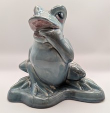 Large Art Deco Beswick Green Frog Figurine Art Pottery