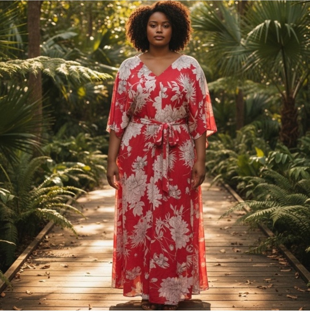 lane bryant floral maxi dress 70s Vtg Lane Bryant Turquoise Orange Floral Pattern Maxi Dress and Bolero Set