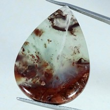 27.10Cts 100 Natural Aqua Chalcedony Pear Cabochon Gemstone 24X33X4MM