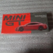 MINI GT Porsche Taycan Turbo S 1/64 Scale Camine Red LHD Model MGT00289-L