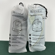 Moonkie Silicone Baby Bibs Set of 4, BPA Free Waterproof Baby Bibs for Eating 3M